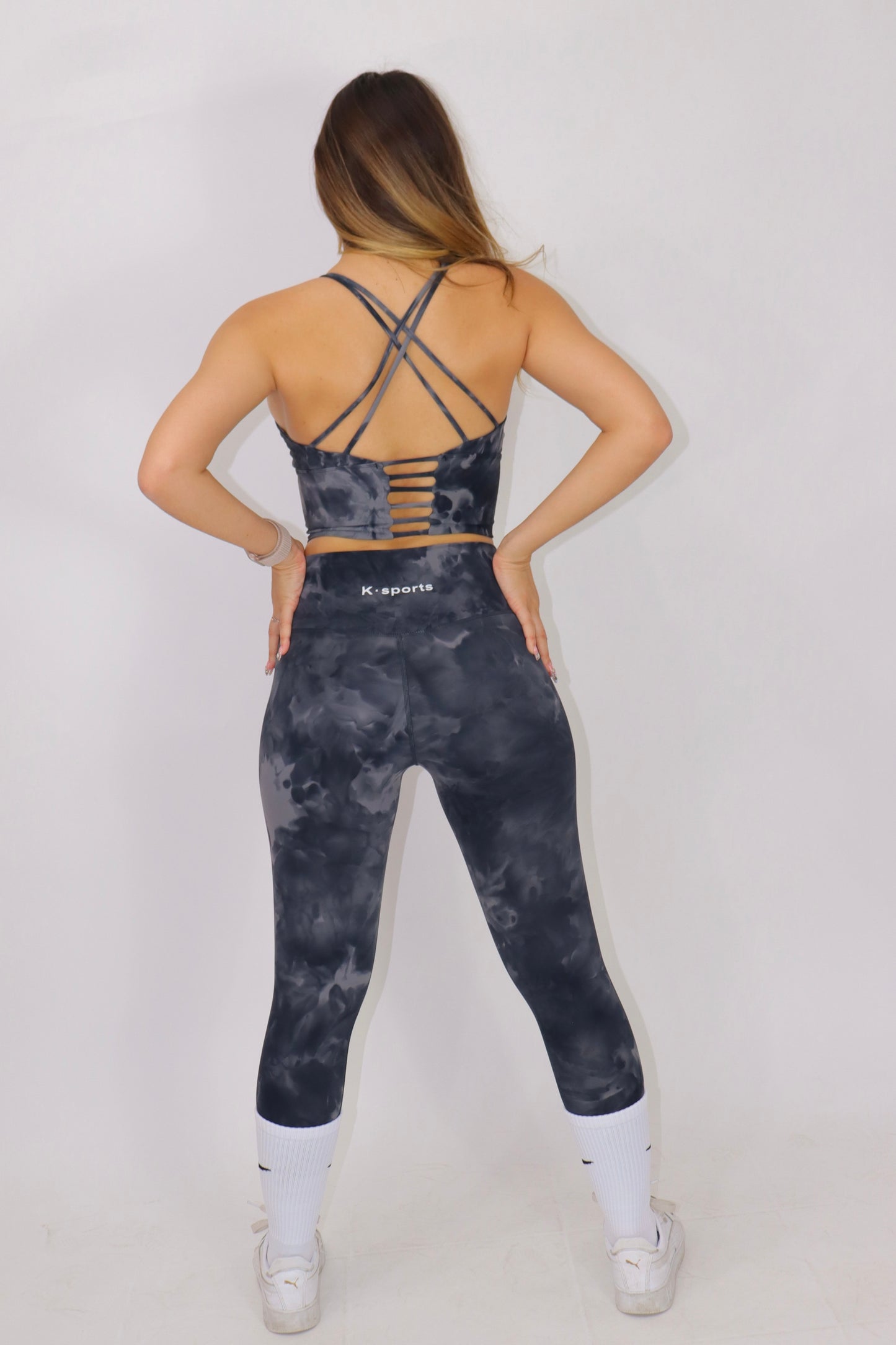 ACTIVEWEAR set Leggins & top - TIE DYE YOGA NEGRO