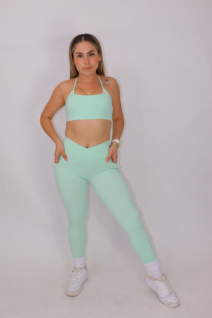 Amelia Set top & Leggins  -  Menta