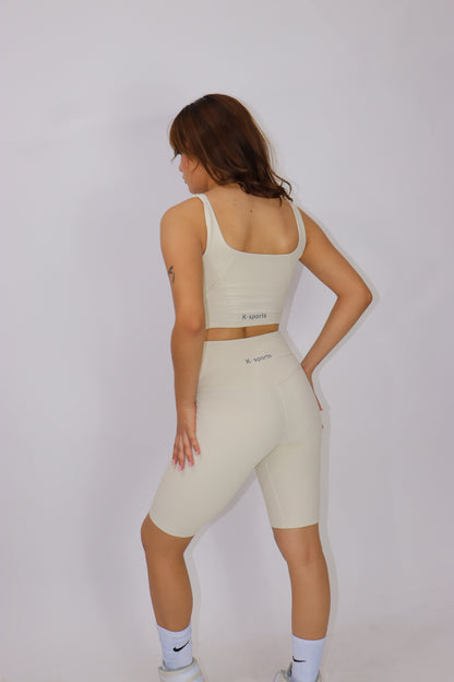 ACTIVEWEAR SET BIKER ( top + short) -CREAM