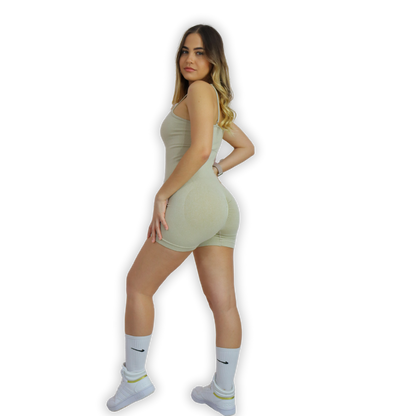 Jumpsuit body shorts seamless - Beige