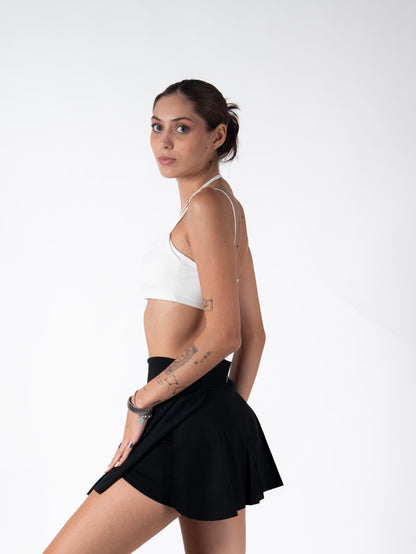 Ruffled falda short