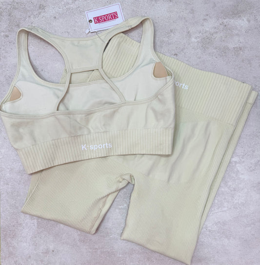 Conjunto set seamless Top + Leggins - vainilla