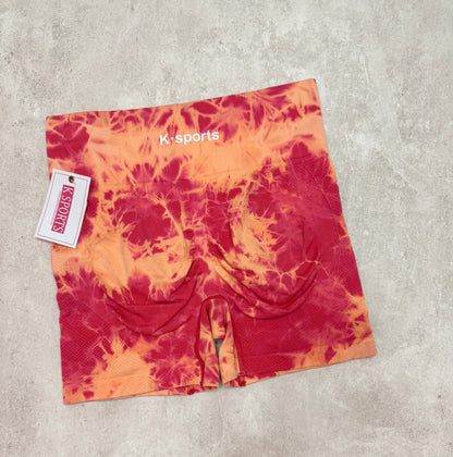 Short Tie-Dye con sombreados triple enfoque- Frambuesa