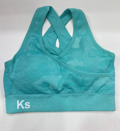 Top deportivo de alto impacto colección Camo -Aqua